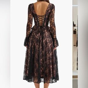 House of CB Black Lace Backless Dress